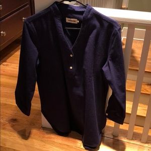 Navy large women’s popover top 3/4 sleeve